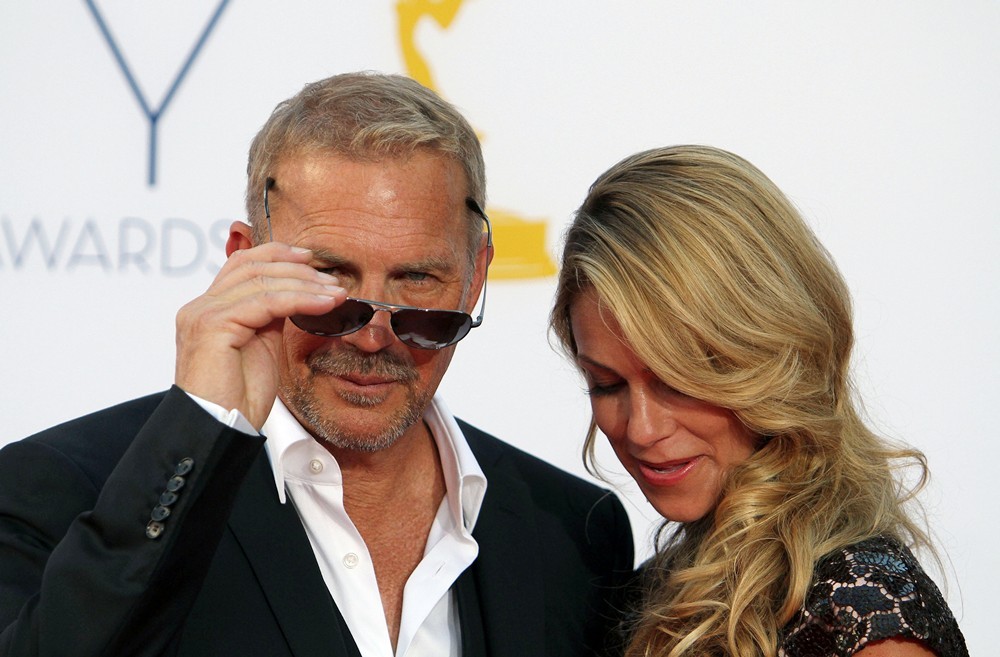 Kevin Costner;Christine Baumgartner;<br>64th Annual Primetime Emmy Awards - Arrivals