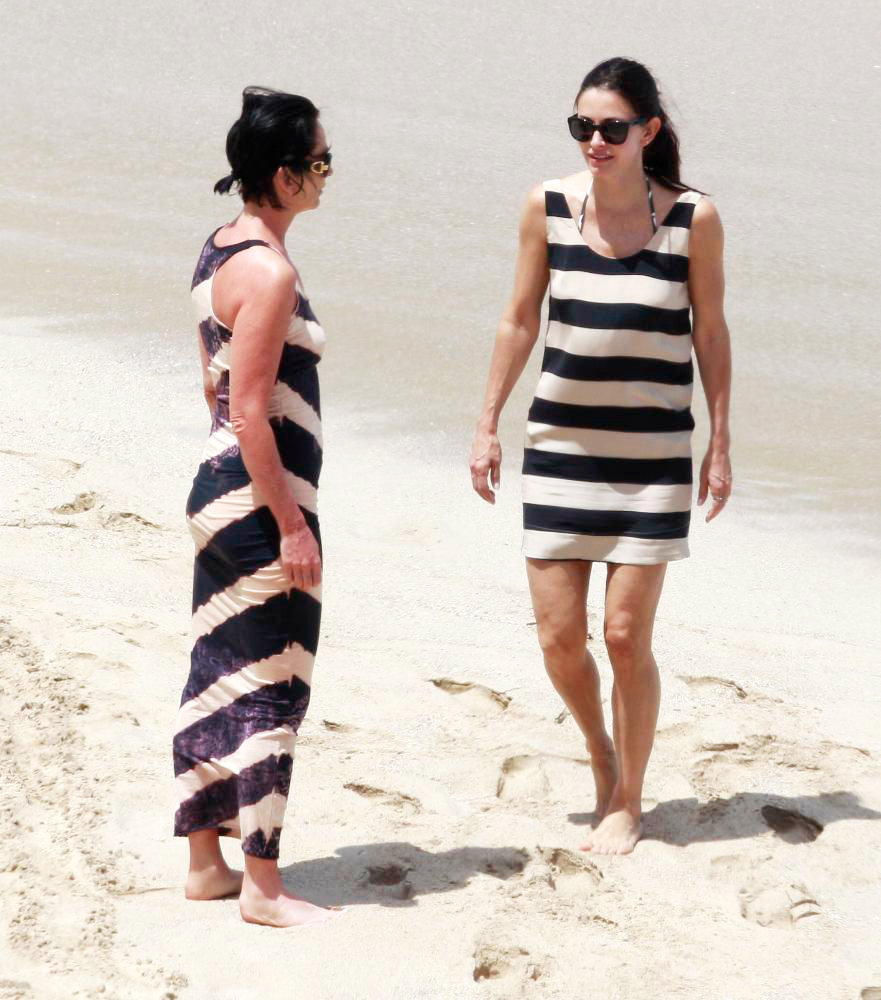 Courteney Cox;<br>Courteney Cox Enjoying A Day on Flamands Beach