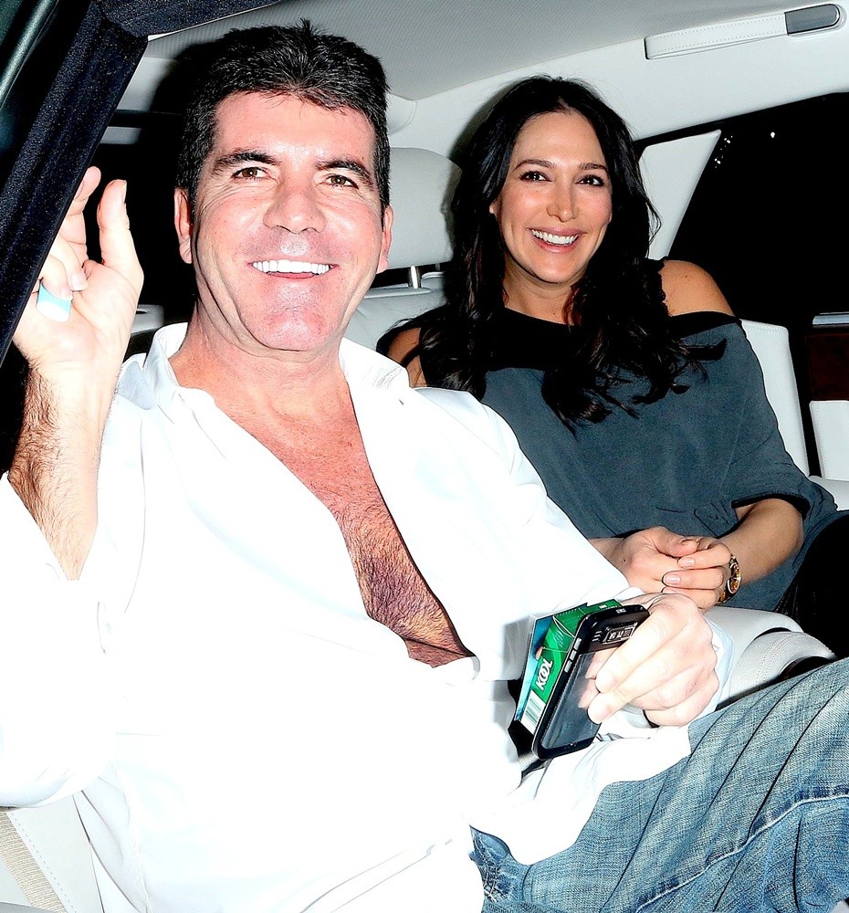 Simon Cowell and Lauren Silverman Leave BOA Steakhouse