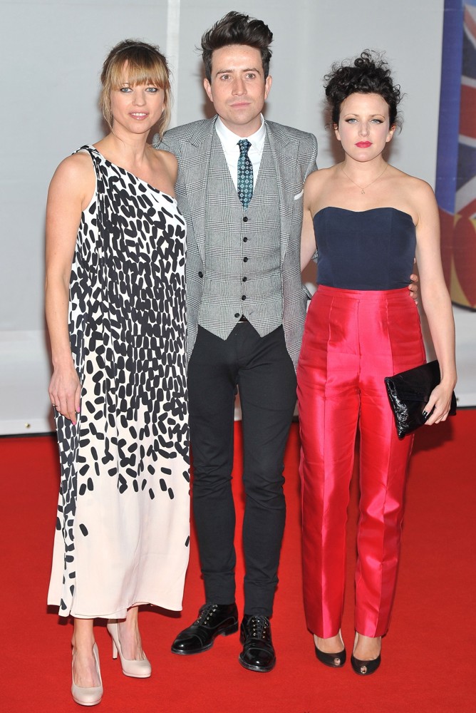 Sara Cox;Nick Grimshaw;Annie Mac;<br>The BRIT Awards 2012 - Arrivals