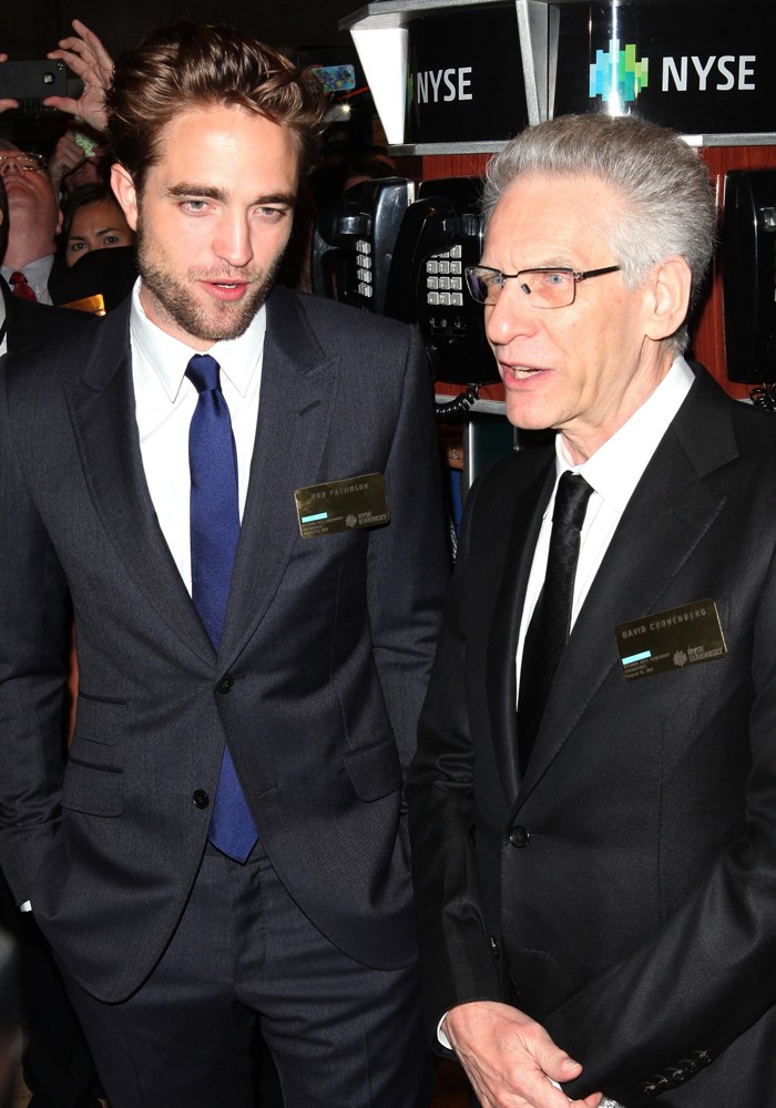 David Cronenberg and Robert Pattinson Visit The New York Stock Exchange to Ring The Opening Bell