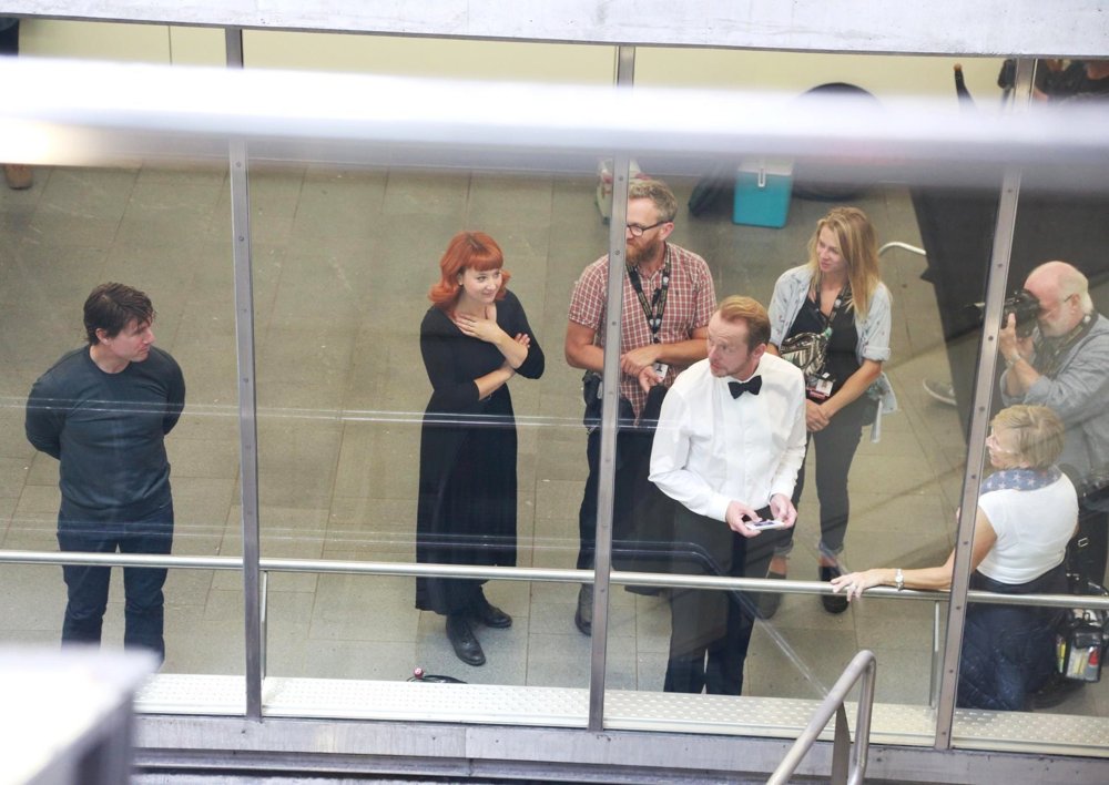 Tom Cruise;Simon Pegg;<br>On The Set of Mission: Impossible V