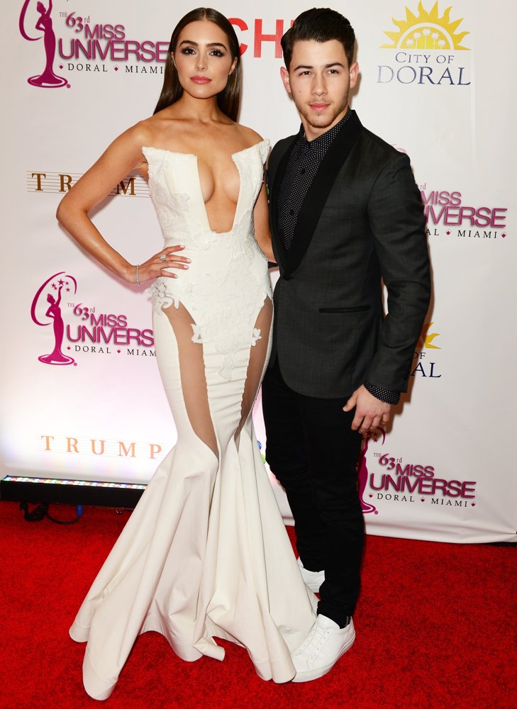 Olivia Culpo;Nick Jonas;<br>The 63rd Annual Miss Universe Pageant - Red Carpet Arrivals