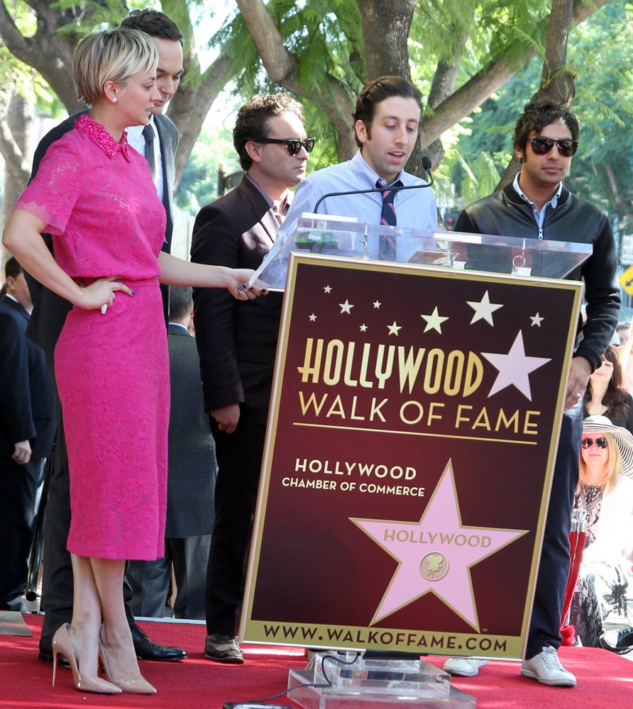 Kaley Cuoco;Jim Parsons;Simon Helberg;Johnny Galecki;Kunal Nayyar;<br>Kaley Cuoco Honored with A Star on The Hollywood Walk of Fame