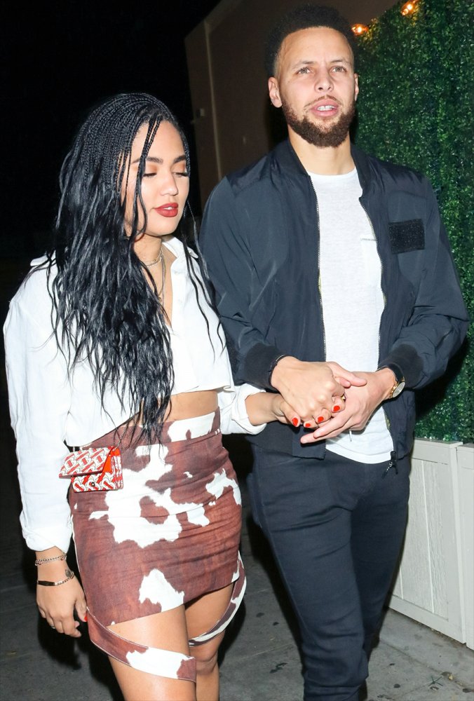 Ayesha Curry and Stephen Curry Outside Delilah Nightclub