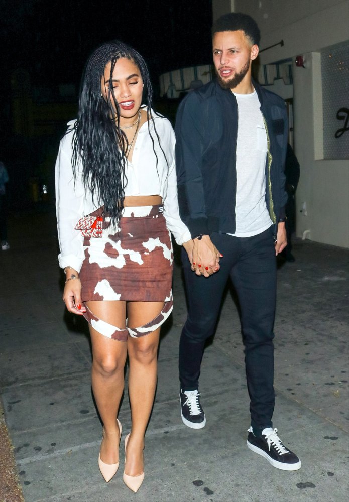 Ayesha Curry and Stephen Curry Outside Delilah Nightclub