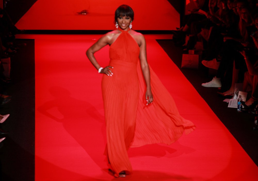 Cynthia Bailey;<br>Mercedes-Benz Fashion Week Fall 2015 - Go Red for Women Red Dress Collection - Runway