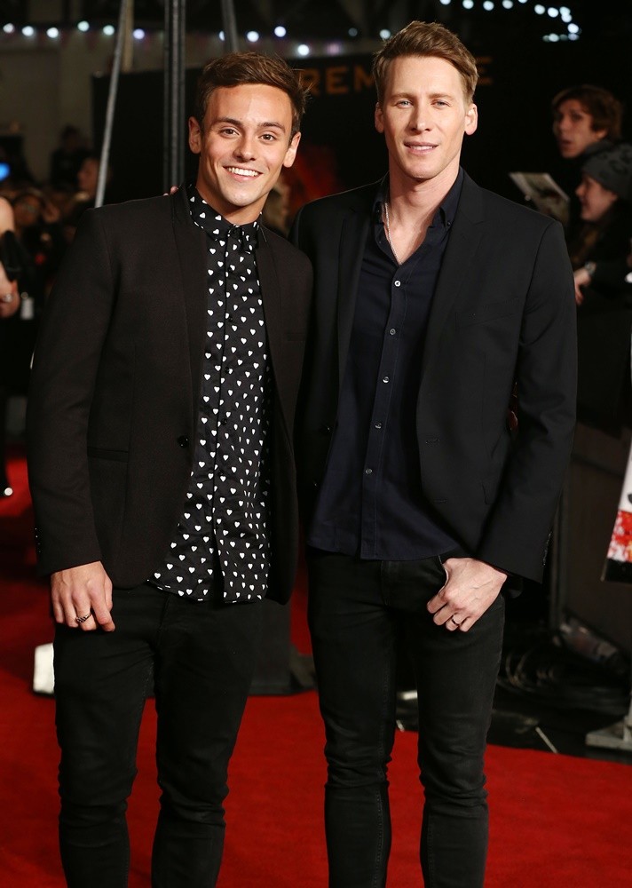 Tom Daley;Dustin Lance Black;<br>The Hunger Games: Mockingjay, Part 2 UK Film Premiere - Arrivals