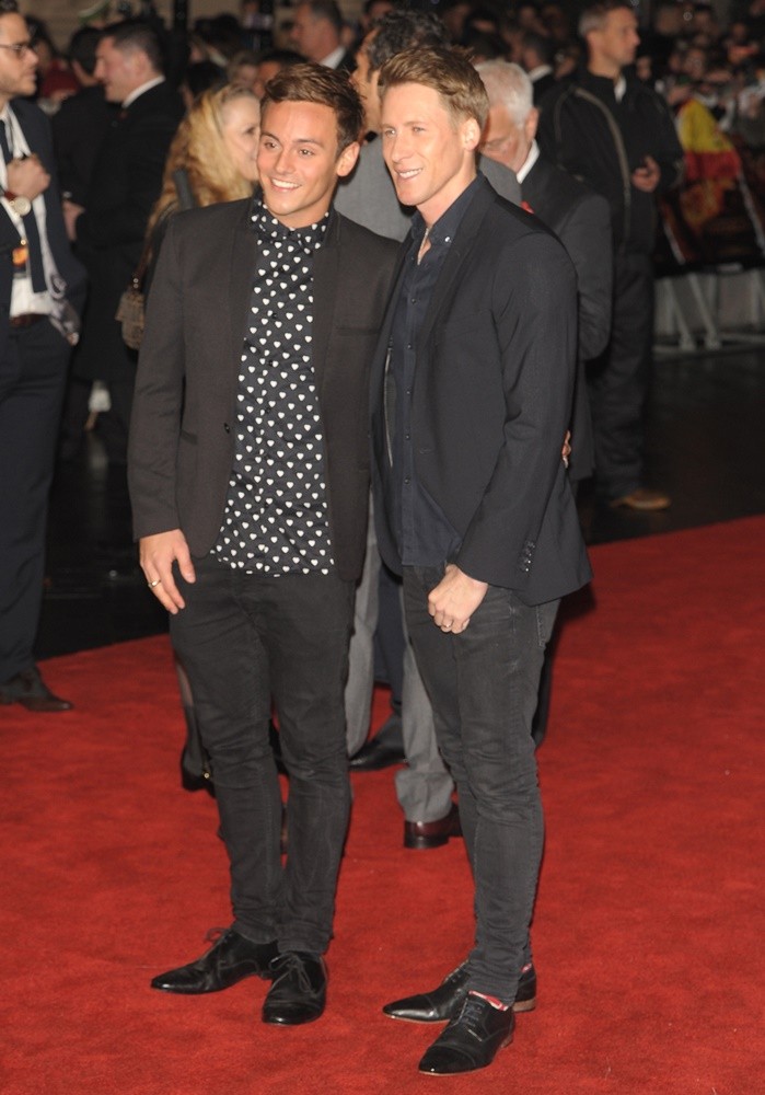Tom Daley;Dustin Lance Black;<br>The Hunger Games: Mockingjay, Part 2 UK Film Premiere - Arrivals