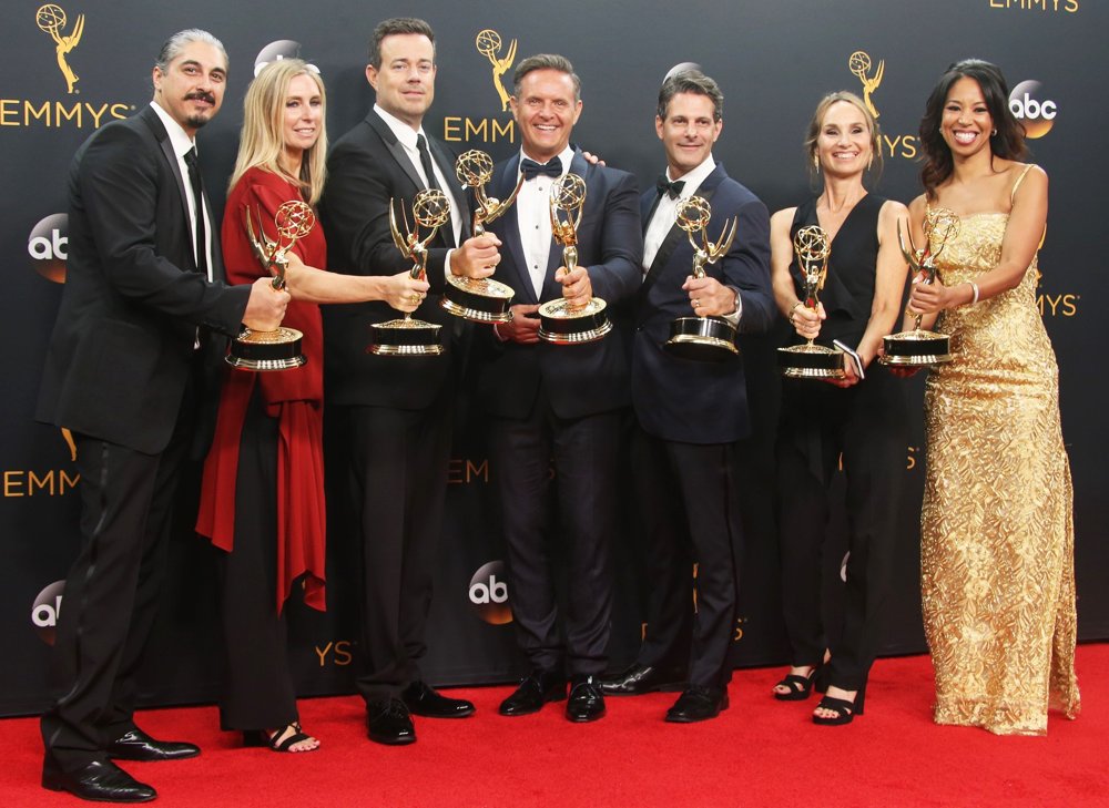 Carson Daly;Mark Burnett;<br>68th Emmy Awards - Press Room