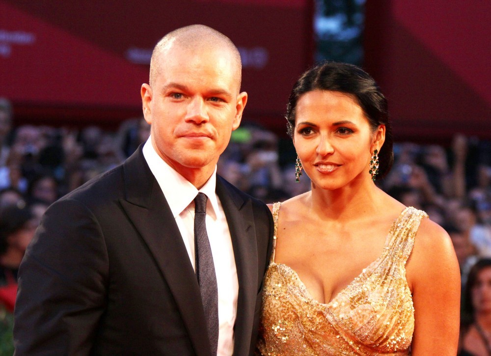 Matt Damon;Luciana Barroso;<br>The 68th Venice Film Festival - Day 4 - Contagion - Premiere- Arrivals