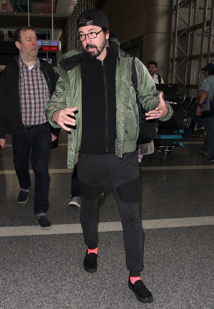 Dave Grohl Arrives at Los Angeles International Airport