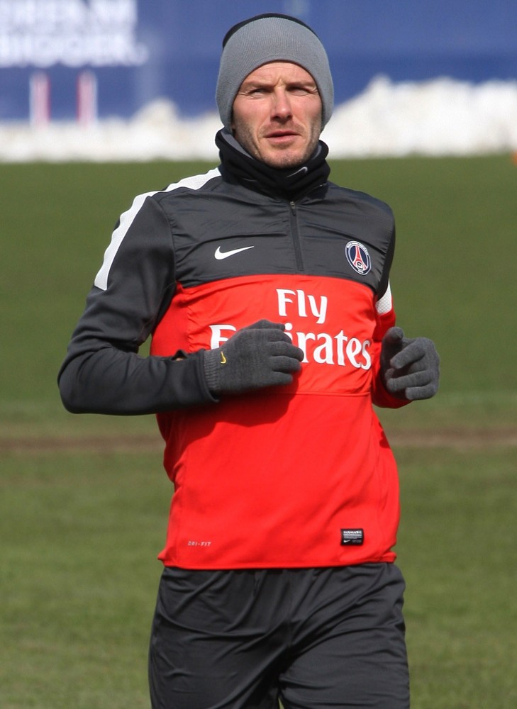 David Beckham Training with Paris Saint-Germain at The Camp des Loges Training Facility
