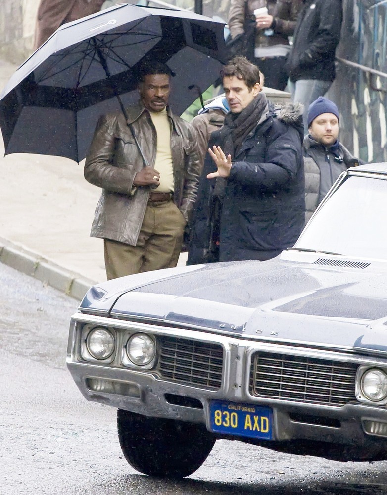 Keith David;Tom Tykwer;<br>On The Film set of Cloud Atlas Shooting on Location in Glasgow