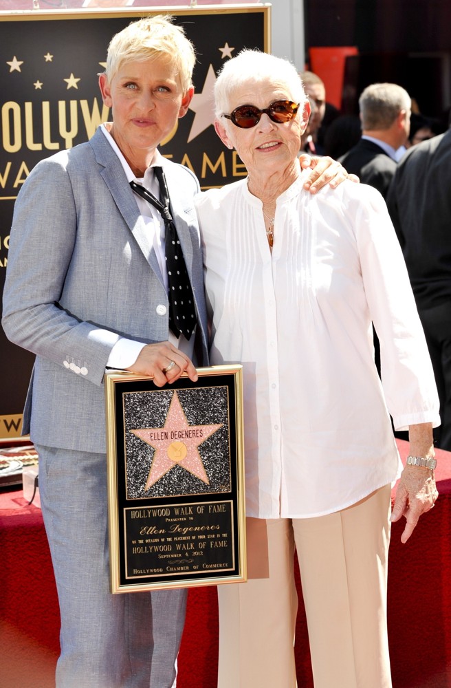 Ellen DeGeneres;Betty DeGeneres;<br>Ellen DeGeneres Is Honored with A Star on The Hollywood Walk of Fame