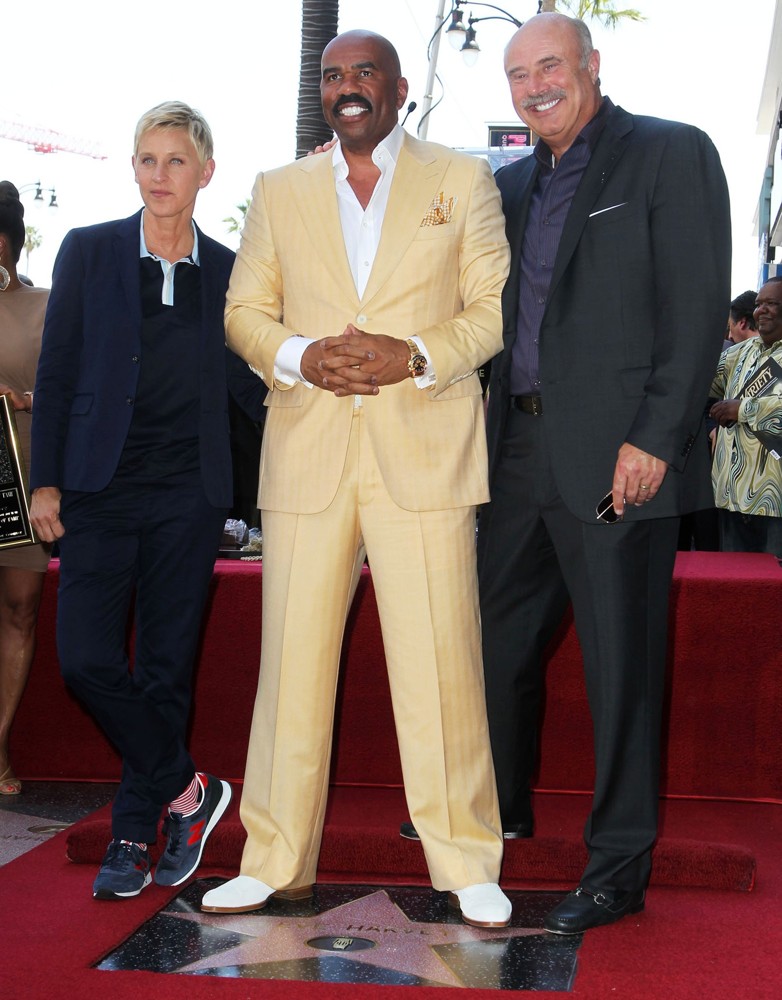 Ellen DeGeneres;Steve Harvey;Phil McGraw;<br>Steve Harvey Is Honoured with A Star on The Hollywood Walk of Fame
