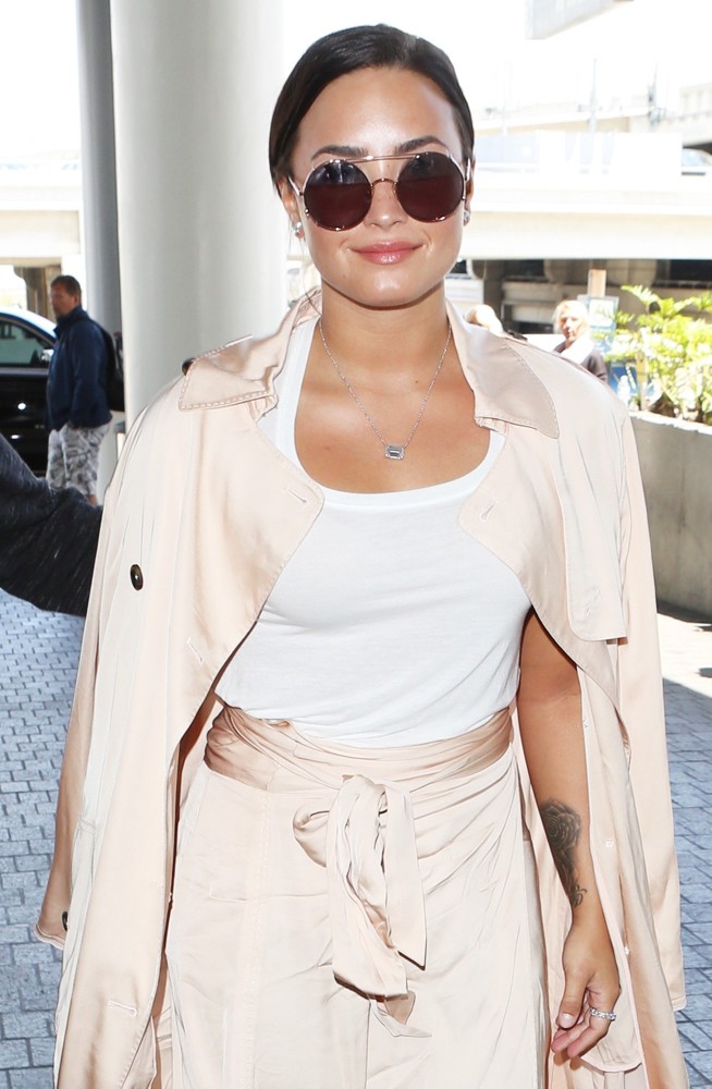 Demi Lovato at The Los Angeles International Airport