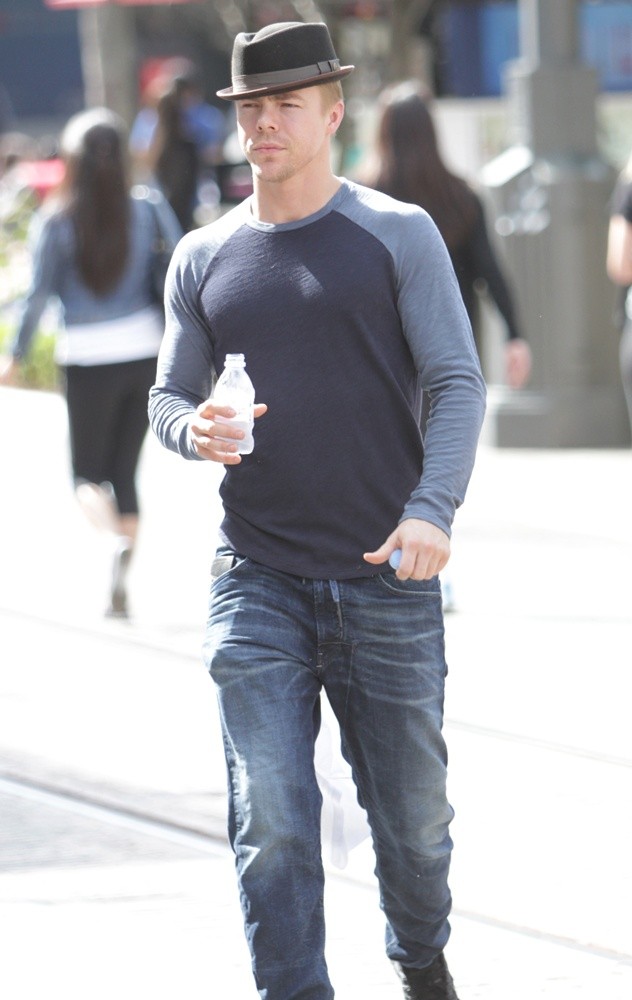 Derek Hough Wearing A Pork Pie Hat Seen Shopping at The Grove