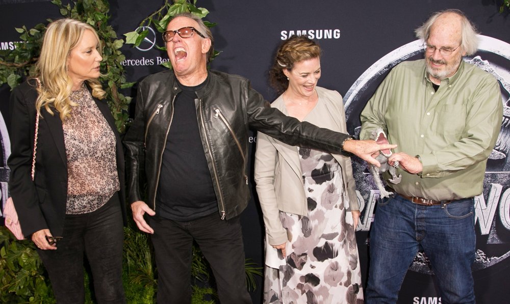 Margaret DeVogelaere;Peter Fonda;Jack Horner;<br>The Premiere of Universal Pictures' Jurassic World - Arrivals