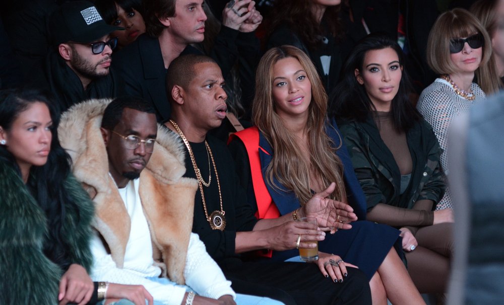 P. Diddy;Jay-Z;Beyonce Knowles;Kim Kardashian;Anna Wintour;<br>Mercedes Benz Fashion Week 2015 - Kanye West and Adidas Originals - Inside