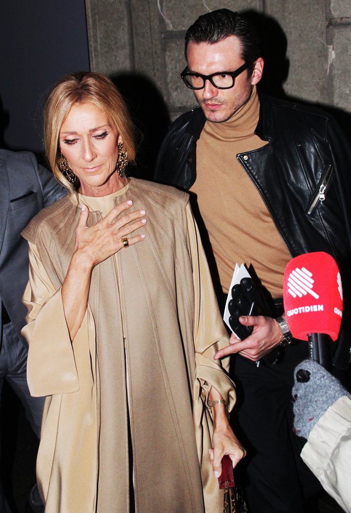 Celine Dion Departs from The Valentino Fashion Show with Pepe Munoz