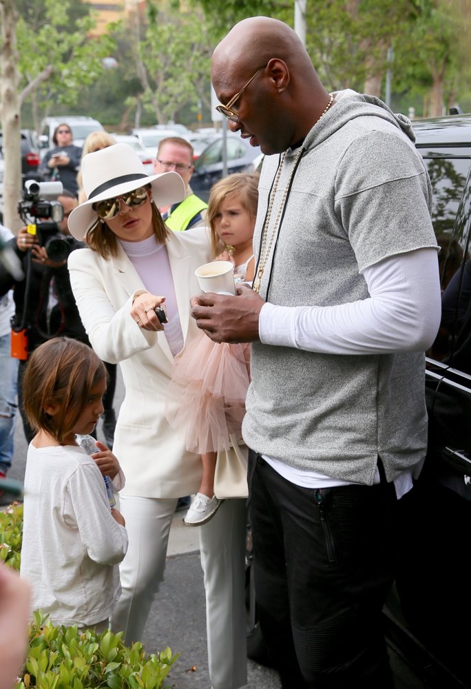 The Kardashian Family and Lamar Odom Attend The Easter Sunday Service