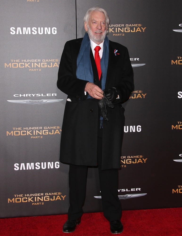 Donald Sutherland;<br>Premiere of Lionsgate's The Hunger Games: Mockingjay, Part 2 - Arrivals