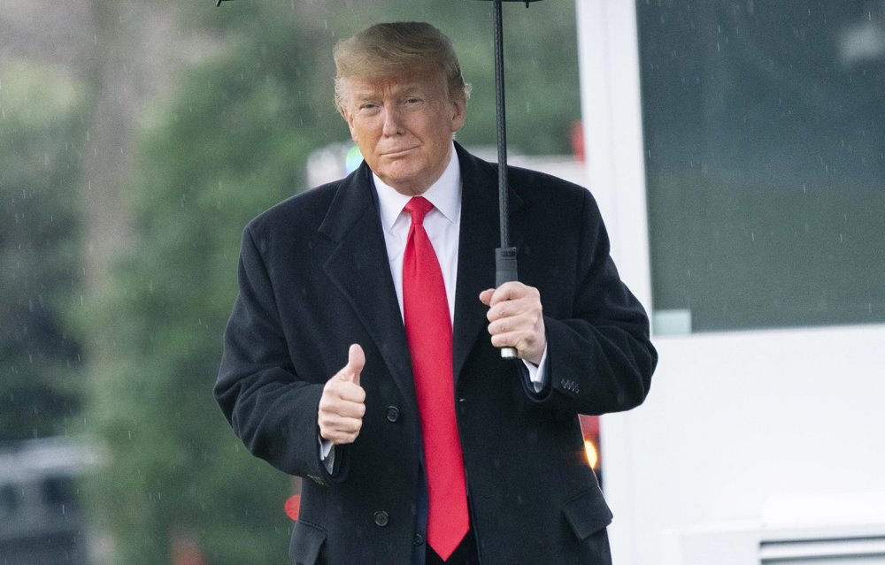 President Trump Departs The White House Headed for A Rally in Manchester