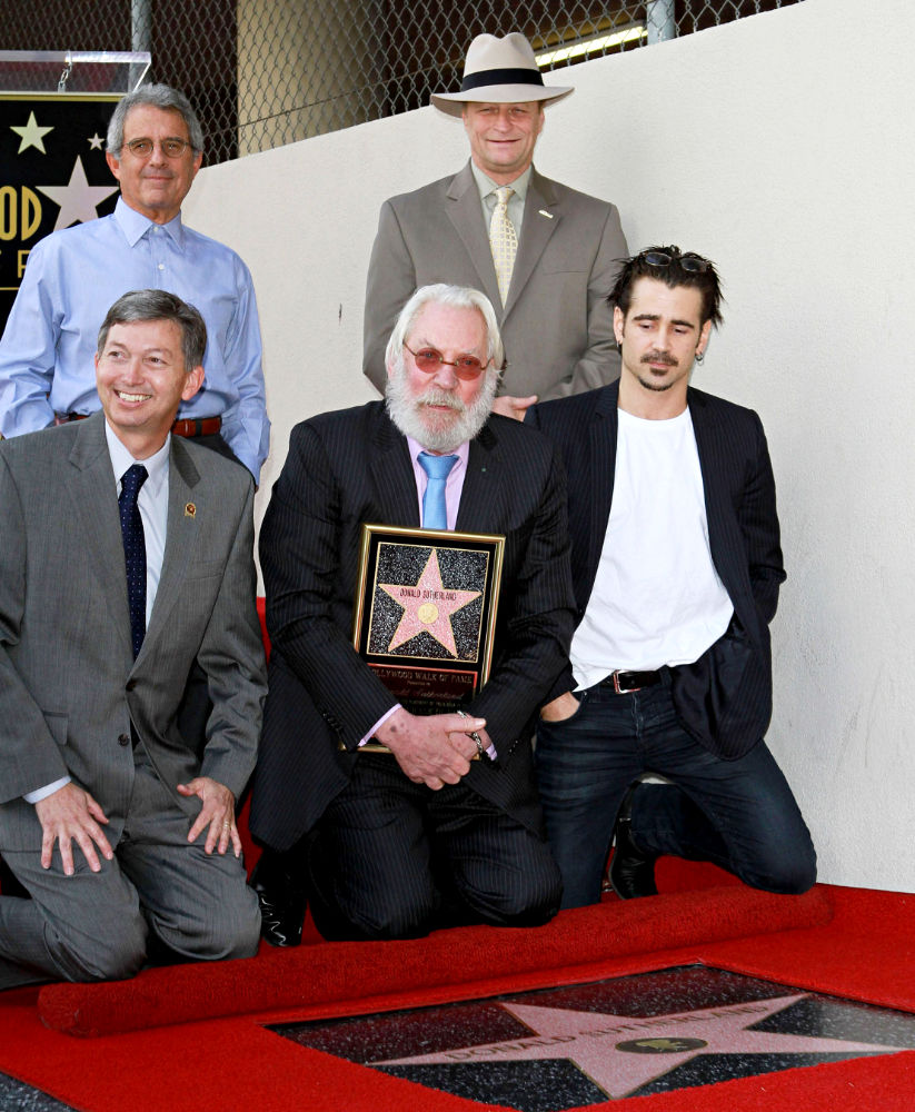 Ron Meyer;Donald Sutherland;Colin Farrell;<br>Donald Sutherland Receives The 2,430th Star on The Hollywood Walk of Fame