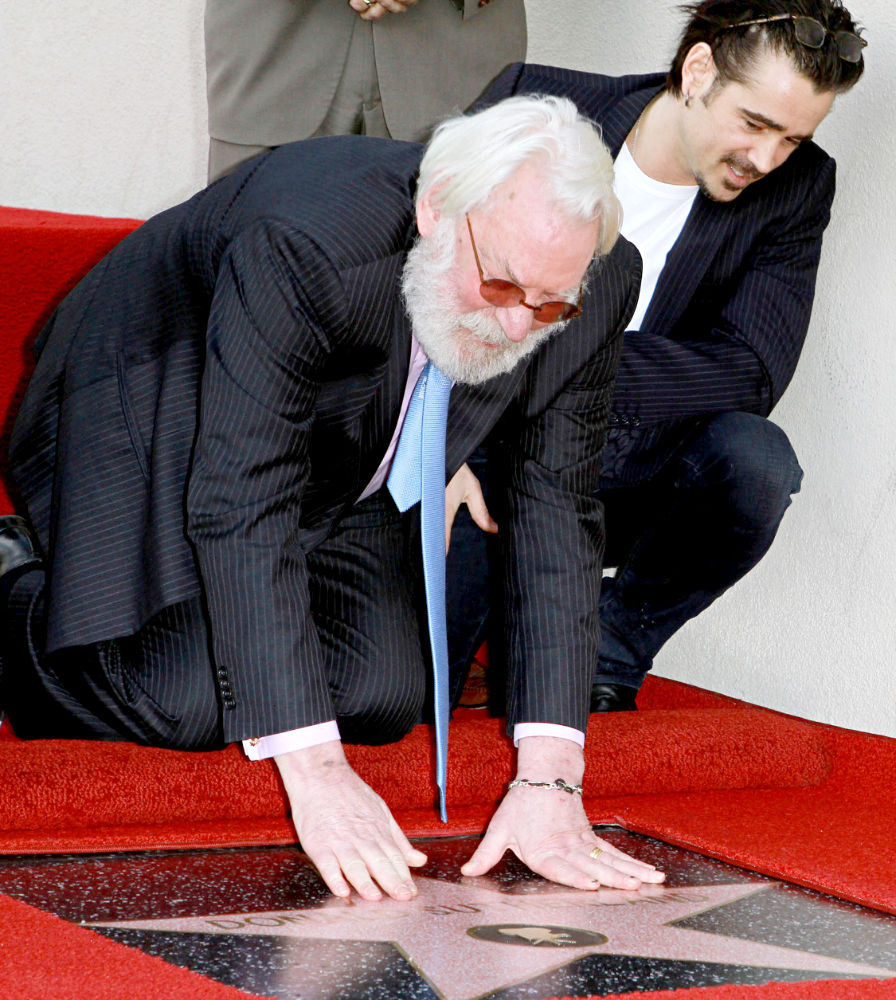 Donald Sutherland;Colin Farrell;<br>Donald Sutherland Receives The 2,430th Star on The Hollywood Walk of Fame