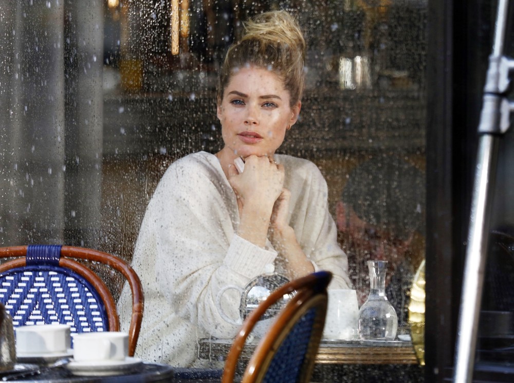 Doutzen Kroes Shooting A Commercial for a L'Oreal Cosmetics