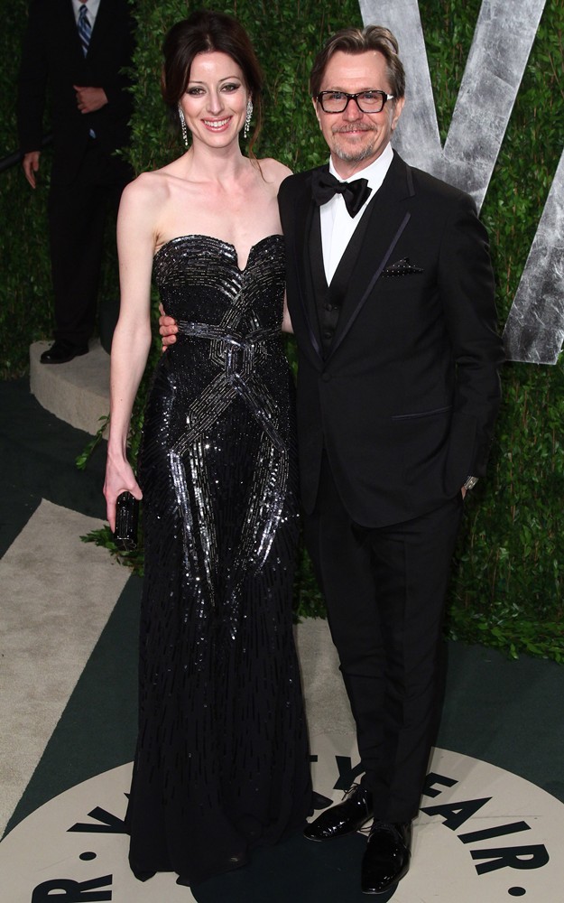Alexandra Edenborough;Gary Oldman;<br>2012 Vanity Fair Oscar Party - Arrivals