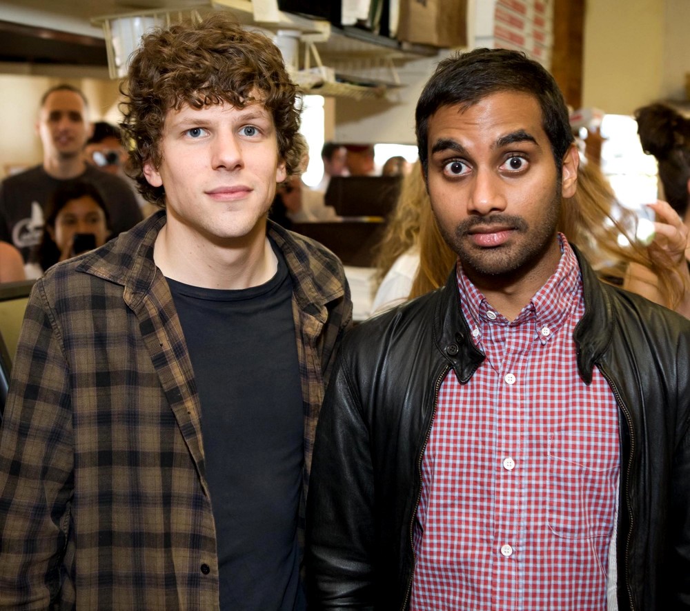 Jesse Eisenberg;Aziz Ansari;<br>Jesse Eisenberg and Aziz Ansari Serve Pizza to Promote 30 Minutes or Less