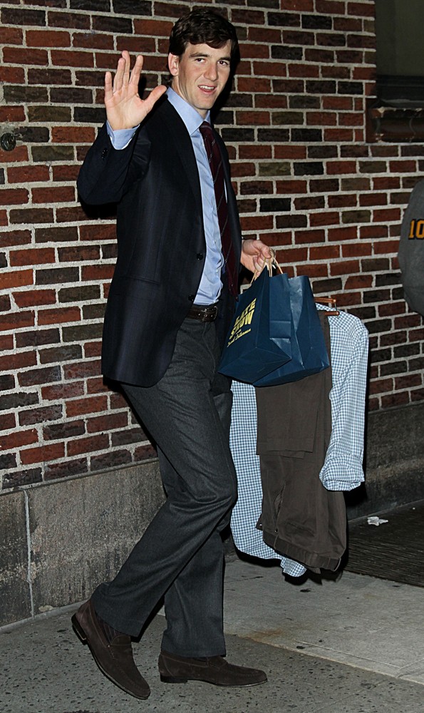 Eli Manning;<br>Celebrities Outside of The Ed Sullivan Theater for The Late Show with David Letterman