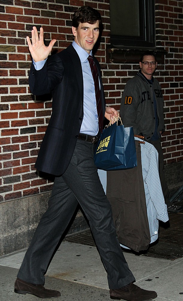Eli Manning;<br>Celebrities Outside of The Ed Sullivan Theater for The Late Show with David Letterman