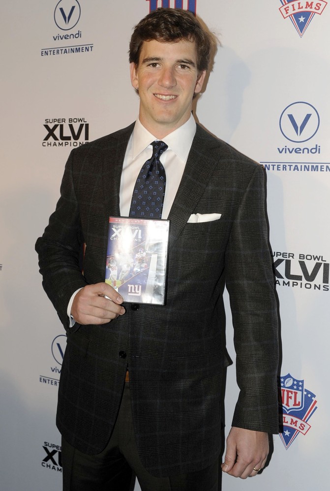 Eli Manning;<br>Super Bowl XLVI Champions: New York Giants Blue Carpet VIP Premiere