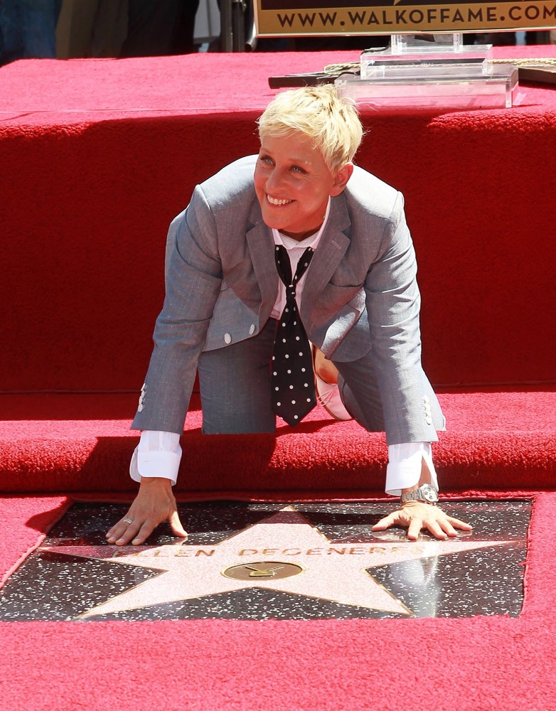Ellen DeGeneres;<br>Ellen DeGeneres Is Honored with A Star on The Hollywood Walk of Fame