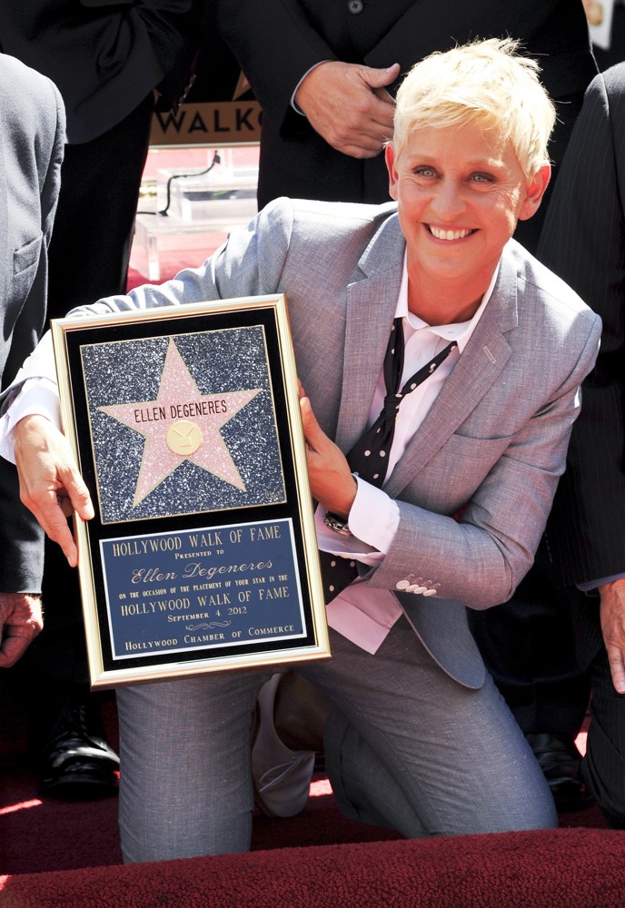 Ellen DeGeneres;<br>Ellen DeGeneres Is Honored with A Star on The Hollywood Walk of Fame