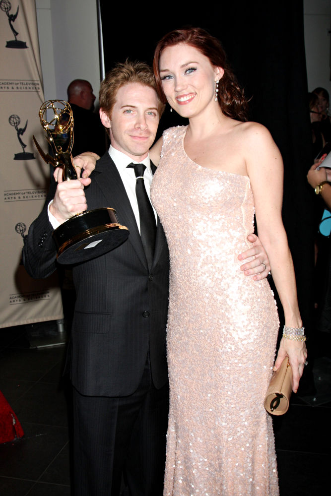 Seth Green;Clare Grant;<br>2010 Creative Arts Emmy Awards - Press Room