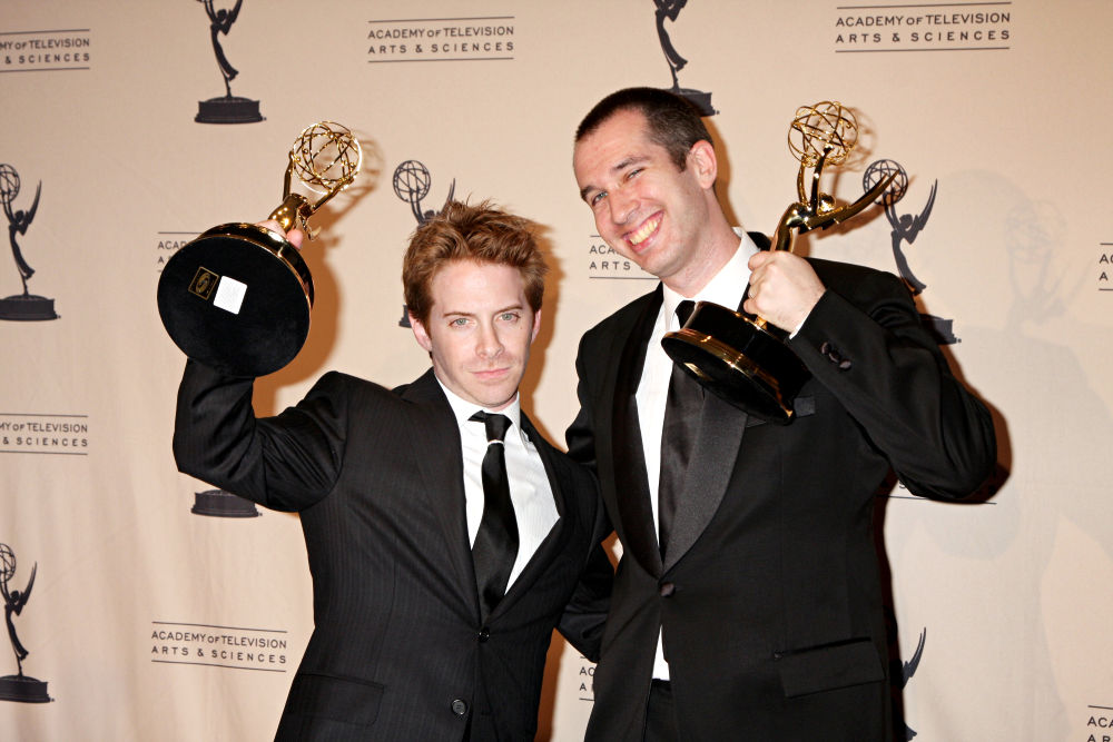 Seth Green;Matthew Senreich;<br>2010 Creative Arts Emmy Awards - Press Room