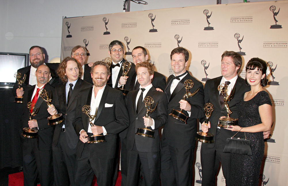 Seth Green;Matthew Senreich;<br>2010 Creative Arts Emmy Awards - Press Room