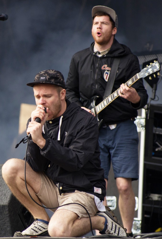 Rou Reynolds;Rory Clewlow;Enter Shikari;<br>Leeds Festival 2012 - Day Three