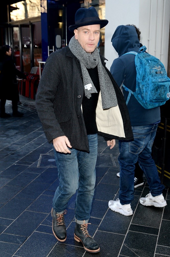 Ewan McGregor Outside Global House