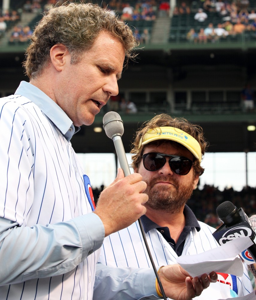 Will Ferrell;Zach Galifianakis;<br>Zach Galifianakis and Will Ferrell Promote Movie The Campaign by Throwing Out A Dueling First Pitch