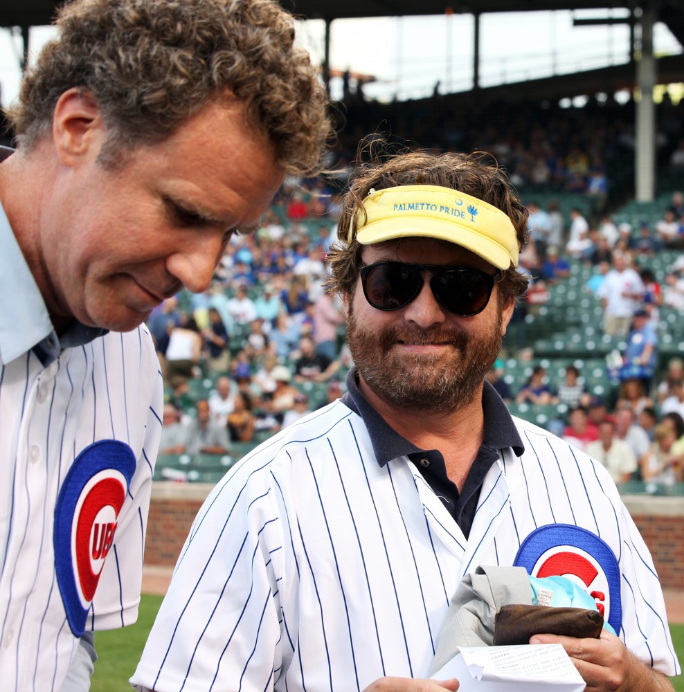 Will Ferrell;Zach Galifianakis;<br>Zach Galifianakis and Will Ferrell Promote Movie The Campaign by Throwing Out A Dueling First Pitch
