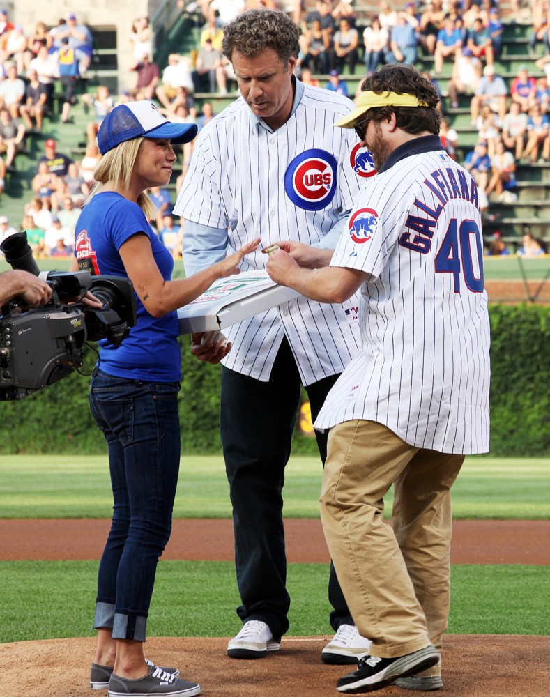 Will Ferrell;Zach Galifianakis;<br>Zach Galifianakis and Will Ferrell Promote Movie The Campaign by Throwing Out A Dueling First Pitch
