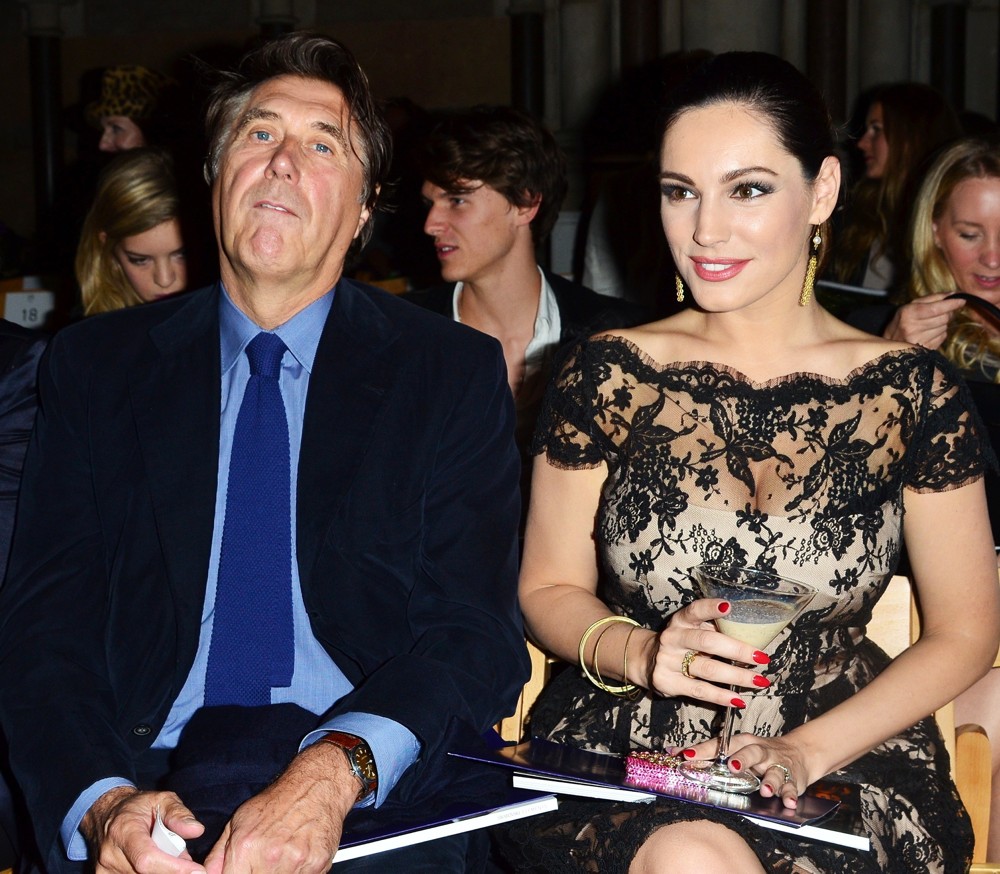 Bryan Ferry;Kelly Brook;<br>London Fashion Week Spring-Summer 2013 - Philip Treacy - Front Row