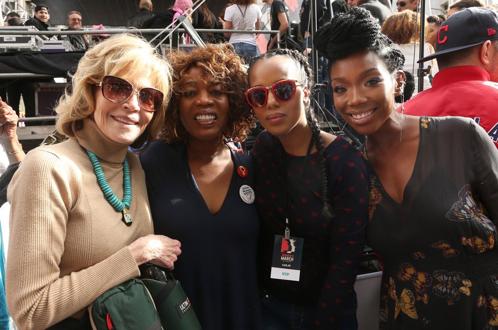 Jane Fonda, Alfre Woodard, Kerry Washington, Brandy<br>Women's March