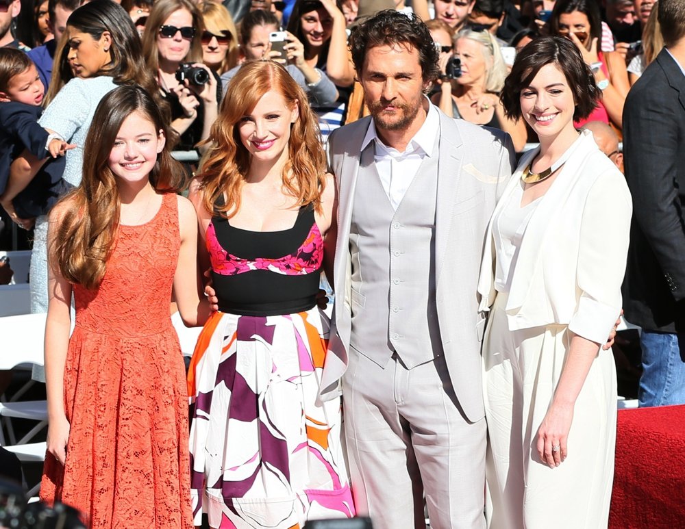 Mackenzie Foy;Jessica Chastain;Matthew McConaughey;Anne Hathaway;<br>Matthew McConaughey Honored with A Star on The Hollywood Walk of Fame