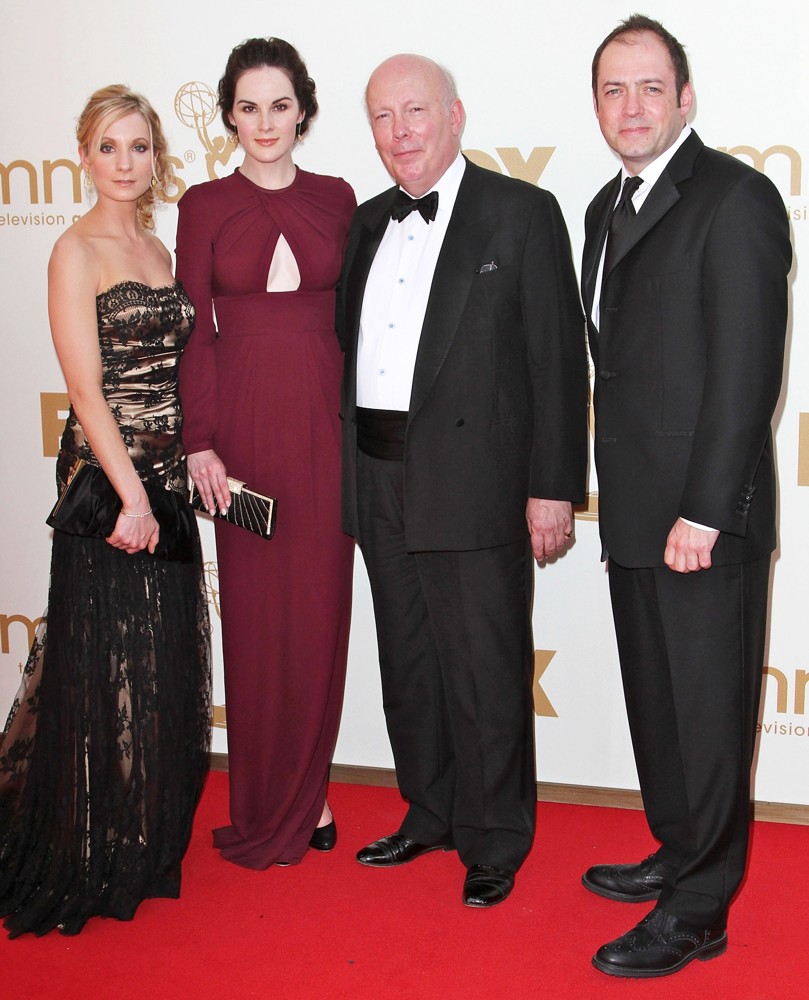 Joanne Froggatt;Michelle Dockery;Julian Fellowes;<br>The 63rd Primetime Emmy Awards - Arrivals